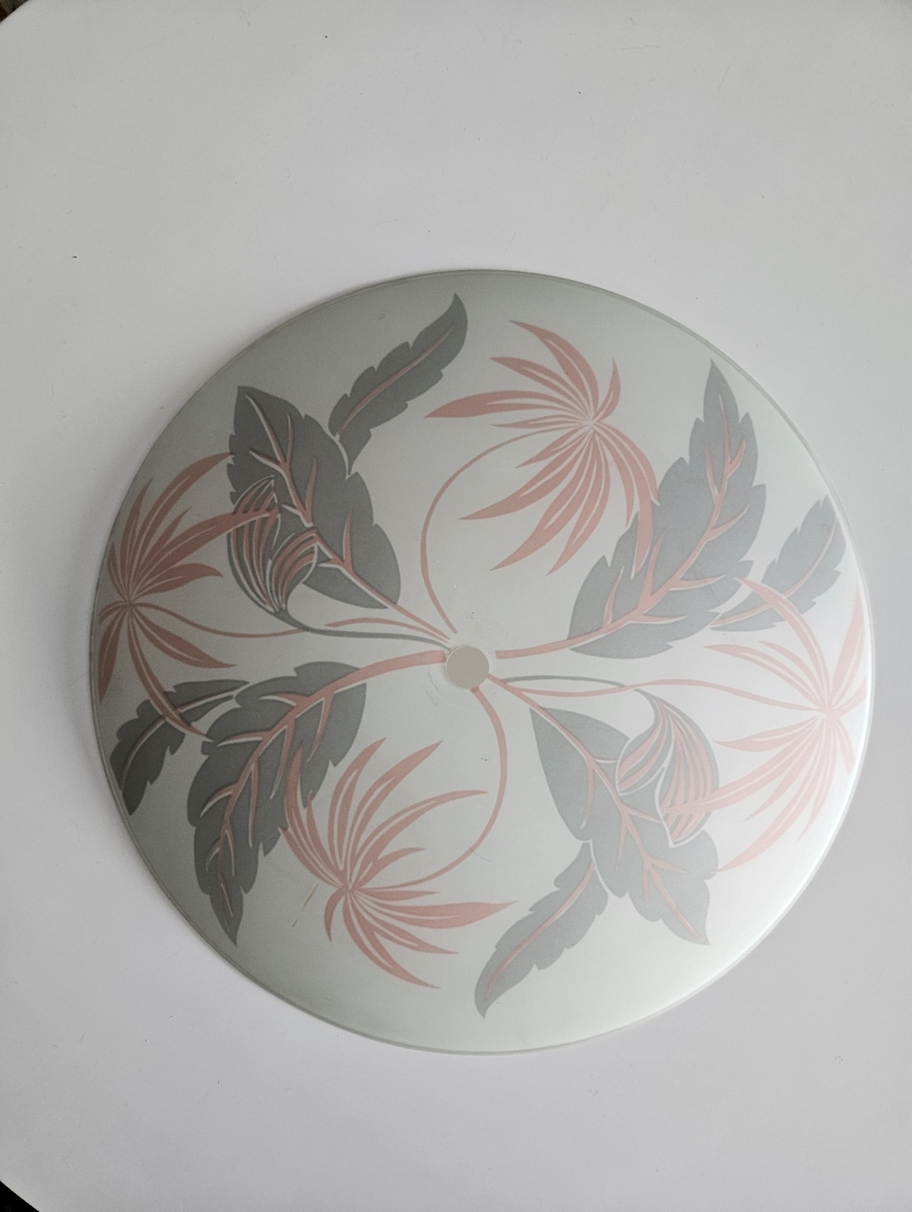 Vintage Mid Century Modern Palm Leaf/Palm Tree Ceiling Flush Mount Light Shade - Picture 4 of 12